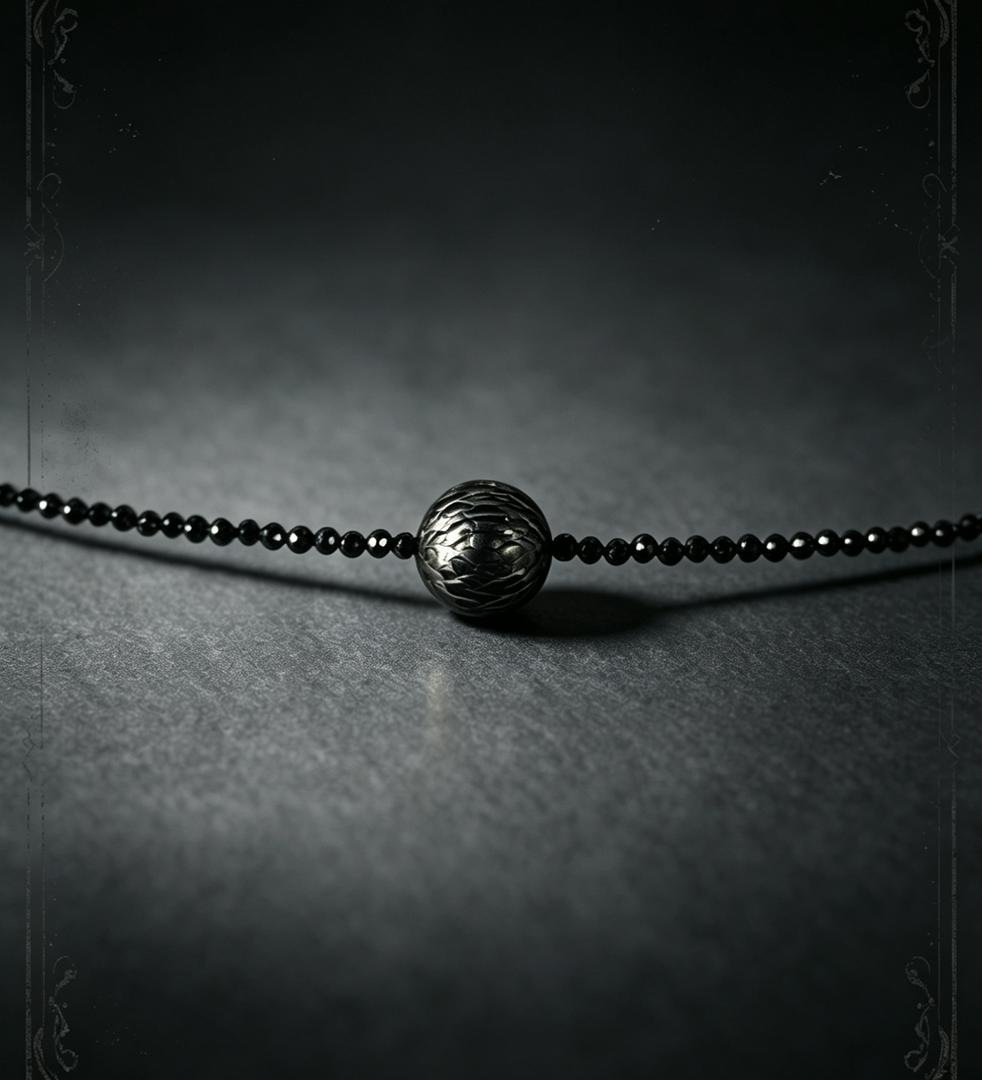 11-12mm Tahitian Dragonscale Black Spinel Necklace