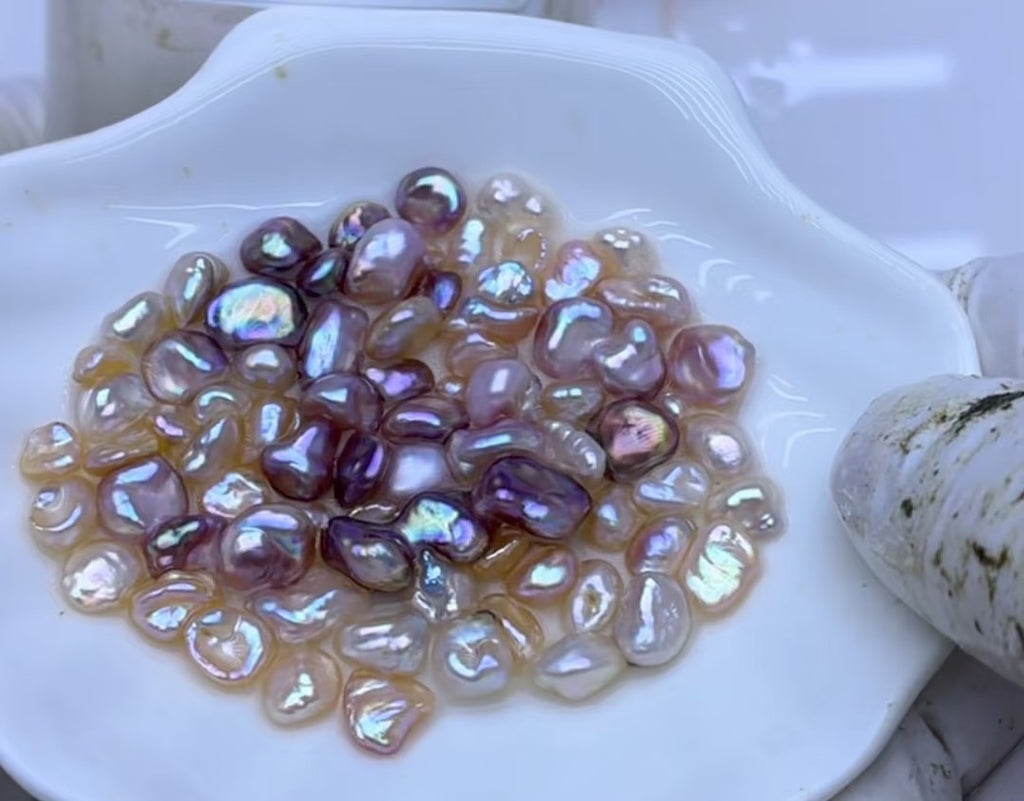 【Live Opening】 “broken silver”baroque pearls-Freshwater KeShi
